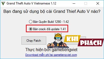 Chạy File Việt Hóa Grand Thief Auto V